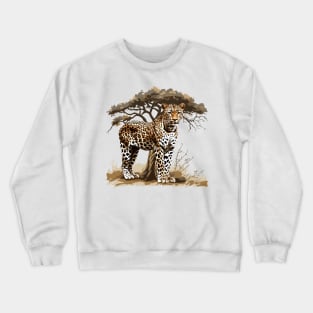 Leopard Design Crewneck Sweatshirt